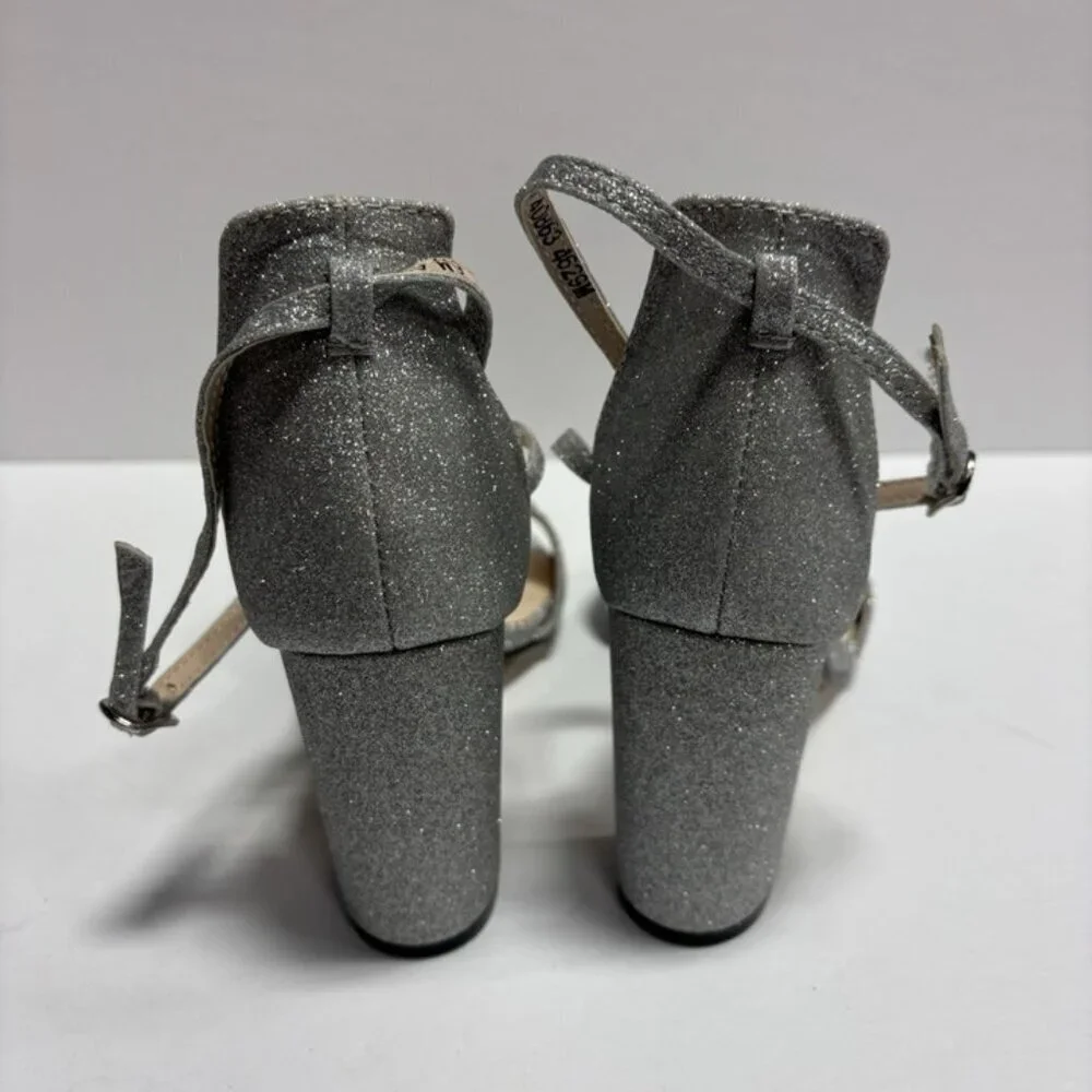 Touch Ups Women’s Jordy Silver Block Heel Sandals, Size 6 M